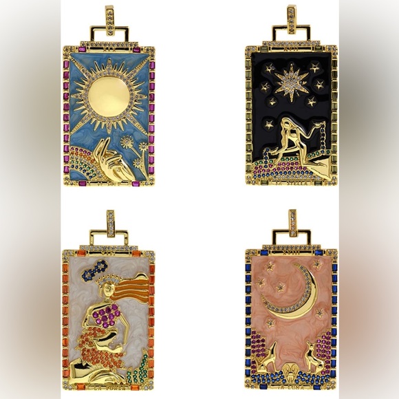 🖤 Stunning 18k Gold & Enamel Tarot Charms 🖤 - Picture 2 of 5